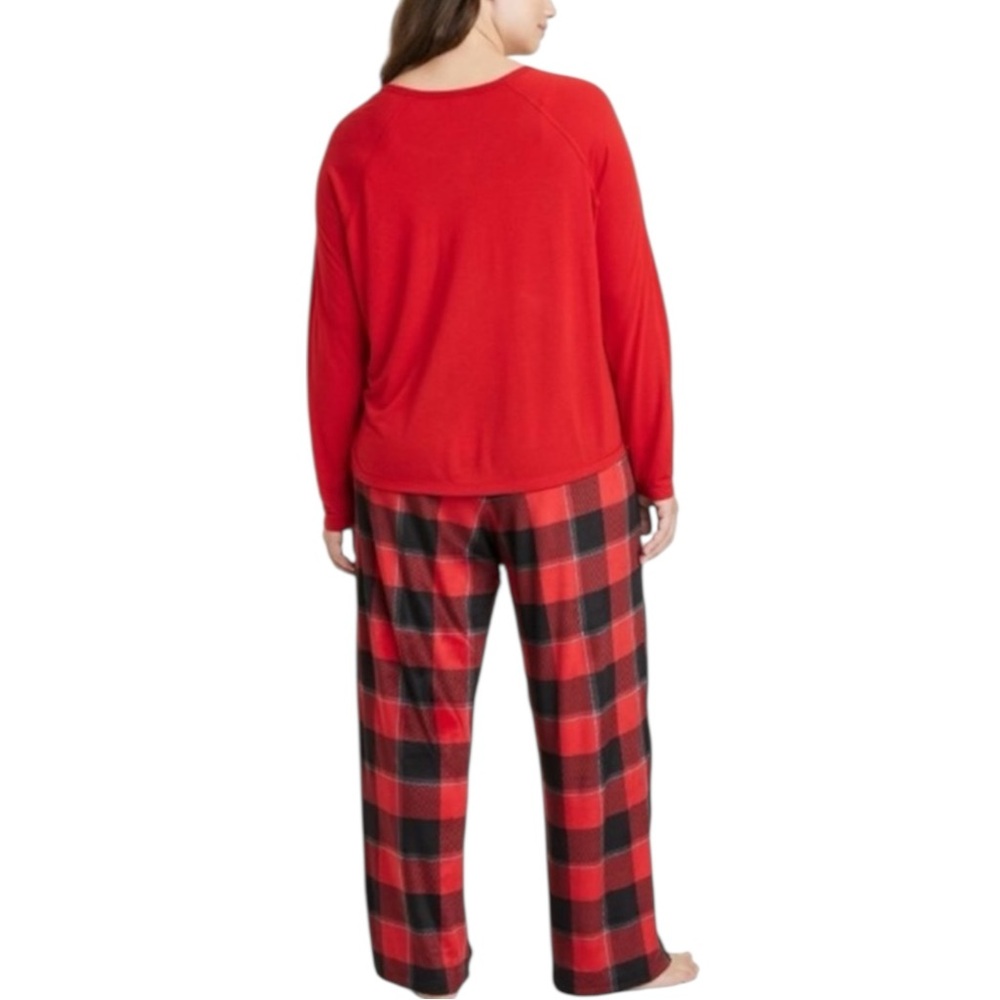 Stars Above Women’s Henley Pajama Set in Red Size S - Picture 3 of 6